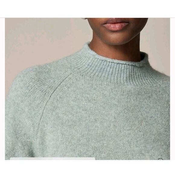J. Crew Rollneck sweater in heather blue smocked super softer XXS - Picture 6 of 9